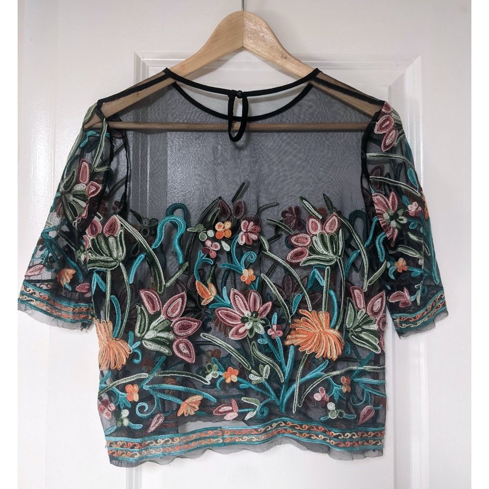ASOS Embroidered Floral Crop Top